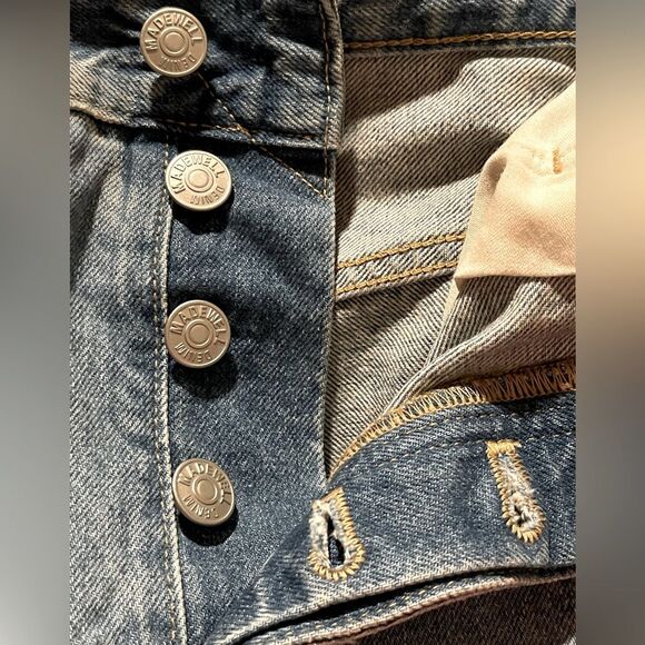 Madewell NWT Distressed Low-Slung Straight Jeans Size 33 in Olvera Wash - Picture 7 of 11
